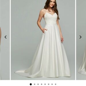 White Sweetheart Neckline Embellished Gown